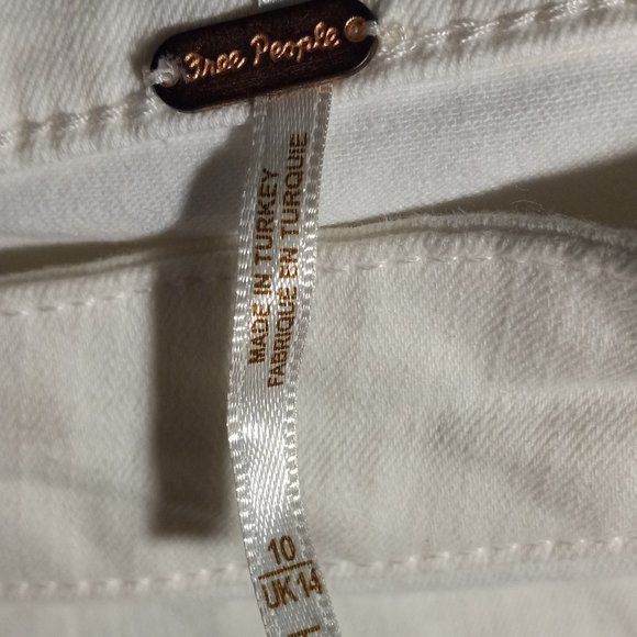 FREE PEOPLE - MINISKIRT - OFF-WHITE - SIZE 10 (EUC) - Picture 3 of 3